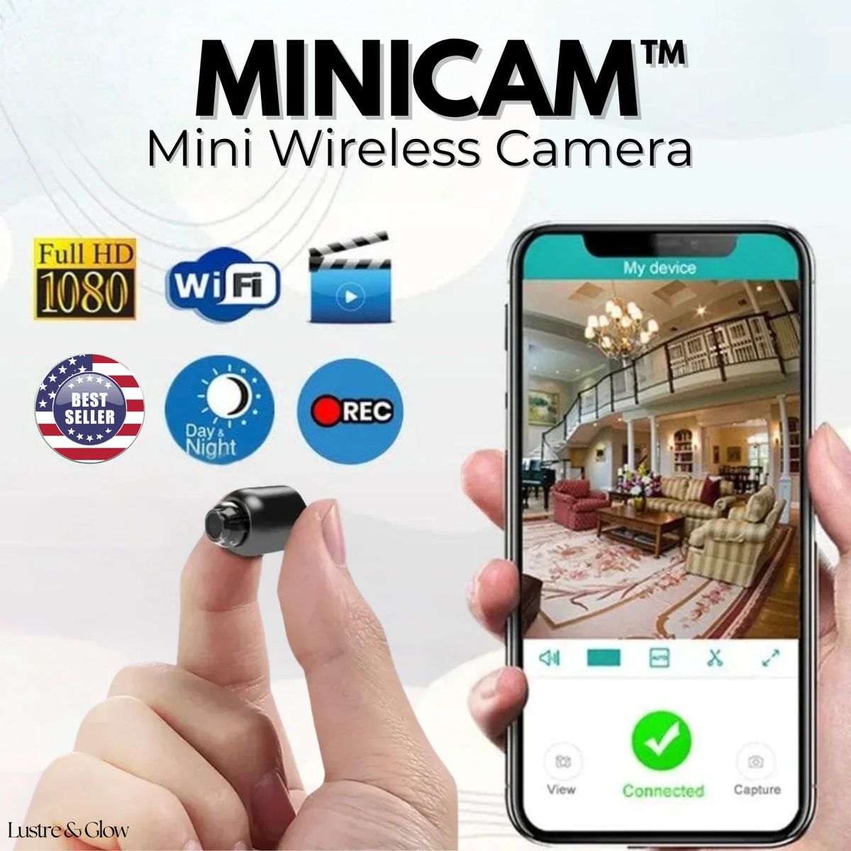 Mini WiFi Camera for Home Office Included Sound Detector and Night Vision