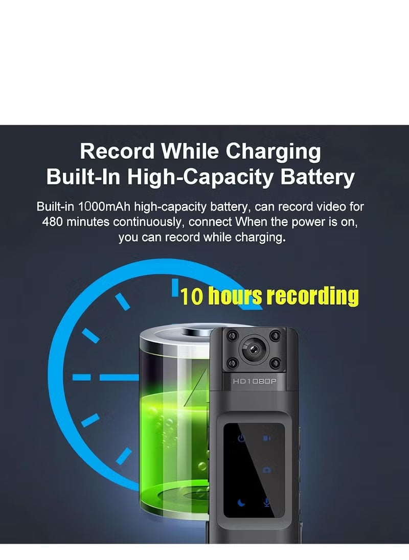 كاميرا جيب صغيرة عالية الدقة مزودة بتقنية واي فاي، مزودة بخاصية الرؤية الليلية. 