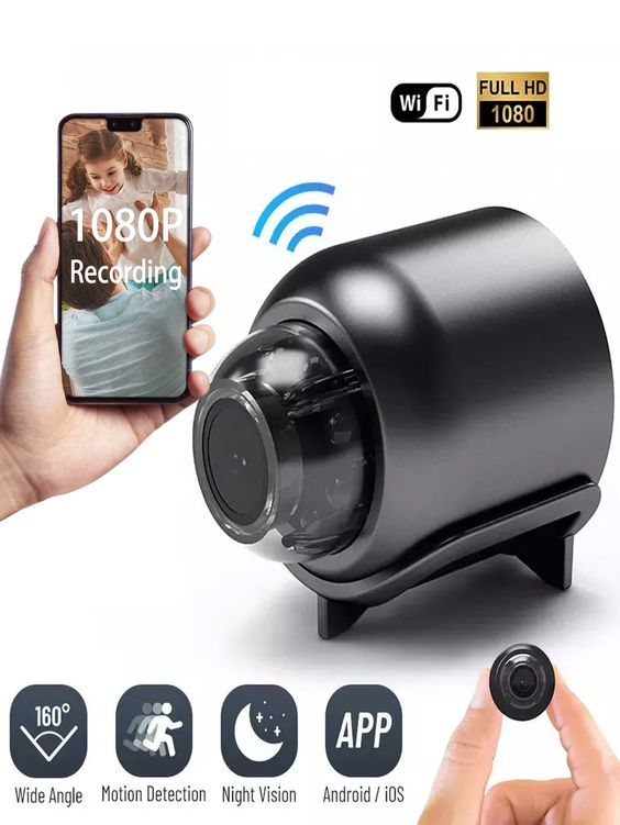 Mini WiFi Camera for Home Office Included Sound Detector and Night Vision