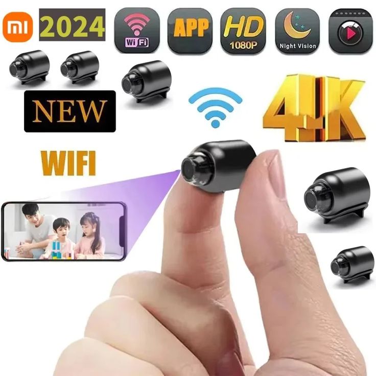 Mini WiFi Camera for Home Office Included Sound Detector and Night Vision
