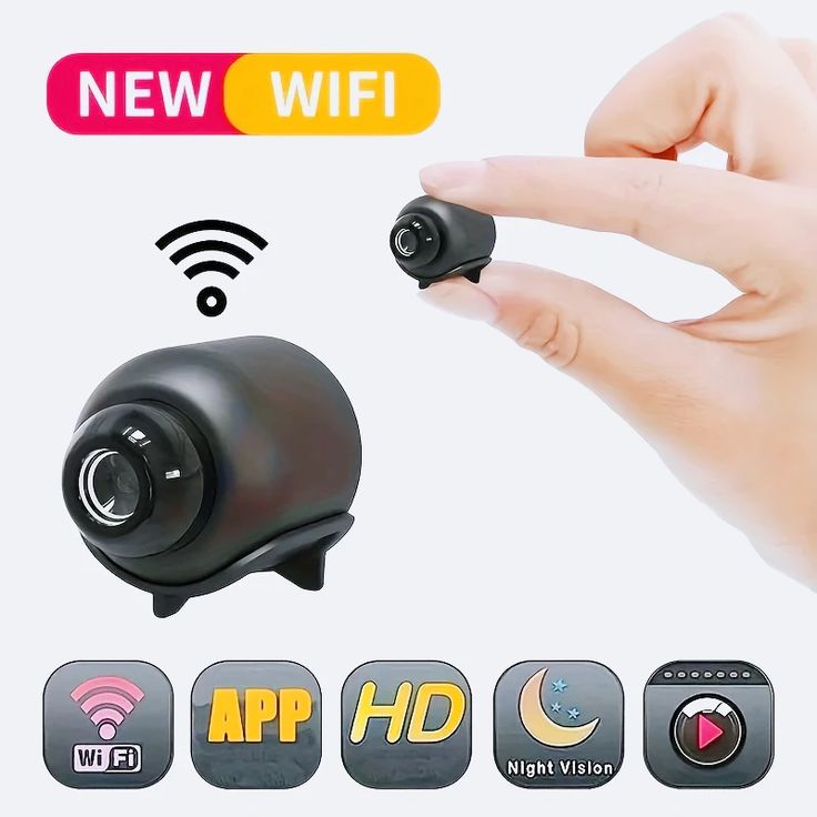 Mini WiFi Camera for Home Office Included Sound Detector and Night Vision